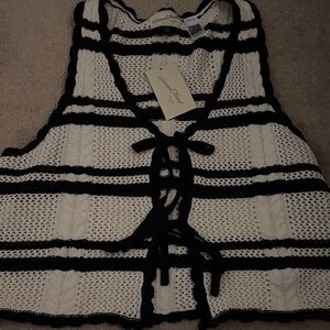 Universal Thread Striped Knit Tank Top with Lace-Up